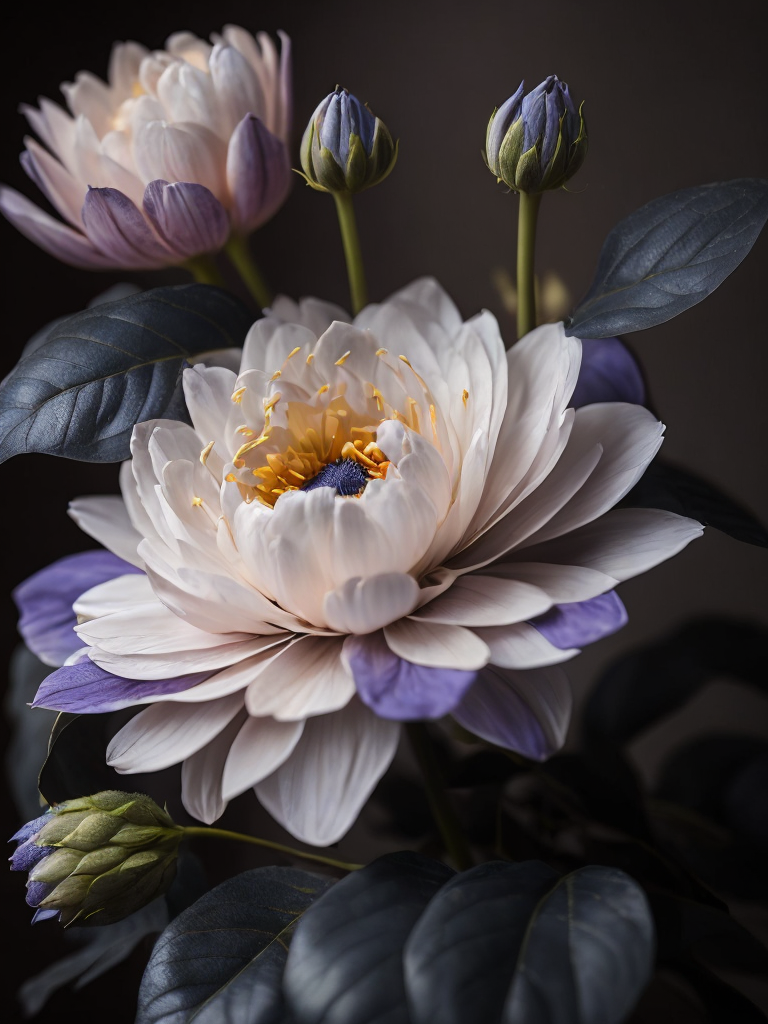 Flower, dark, deep colors, dark, atmosphere, dark blue