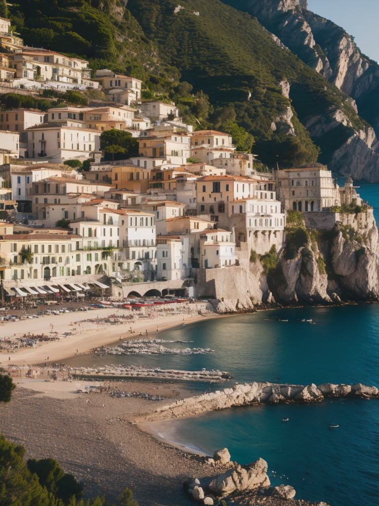 amalfi coast, Vibrant colors, High detail,