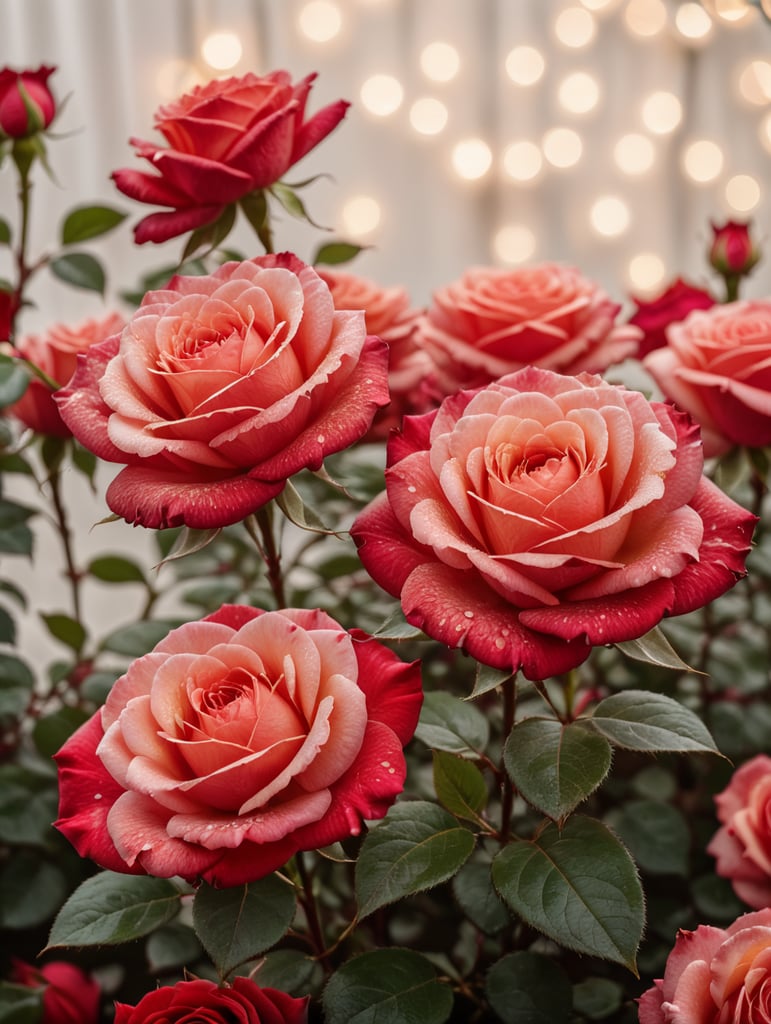 a thousand red rose flowers,depth of field,