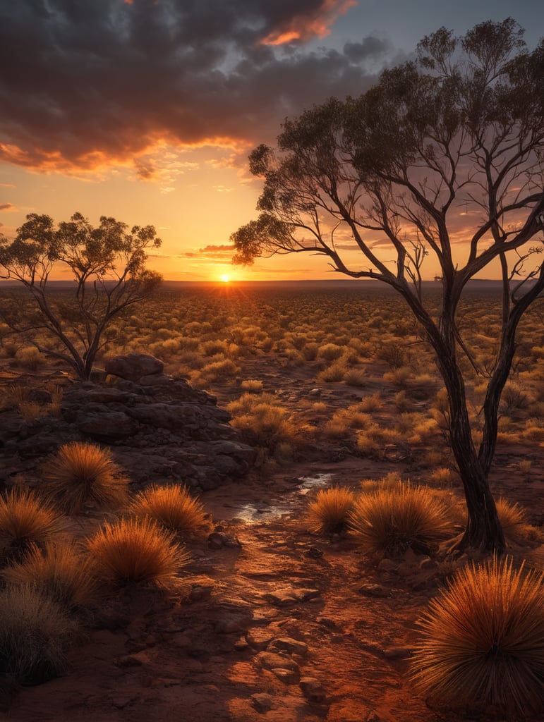 australian outback sunset