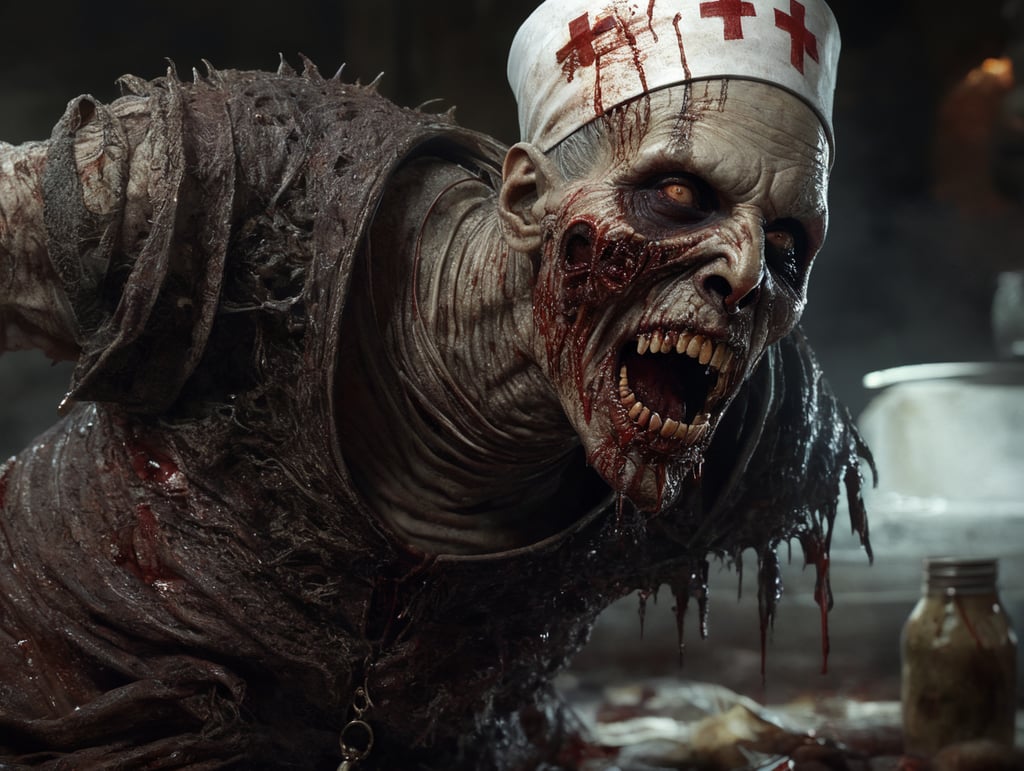 creepy death dark dead nurse monster zombie blood
