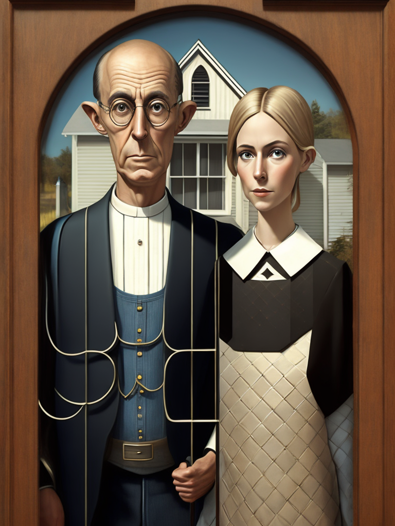 American Gothic Grant Wood, real life