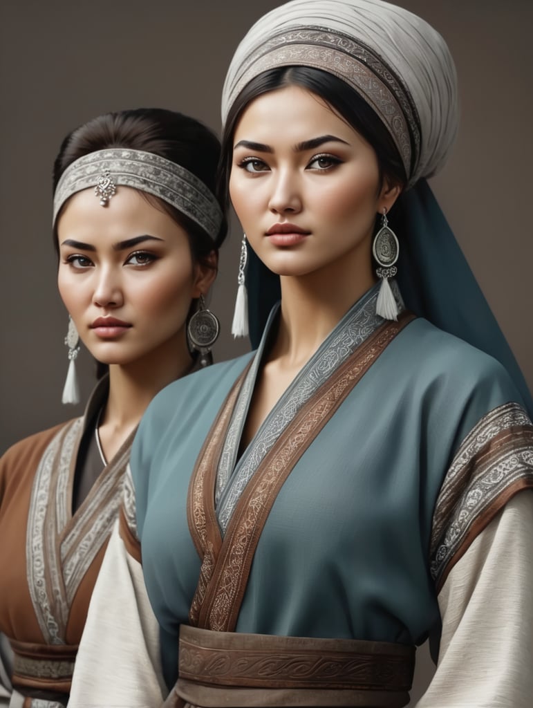 Realistic modern turkic women