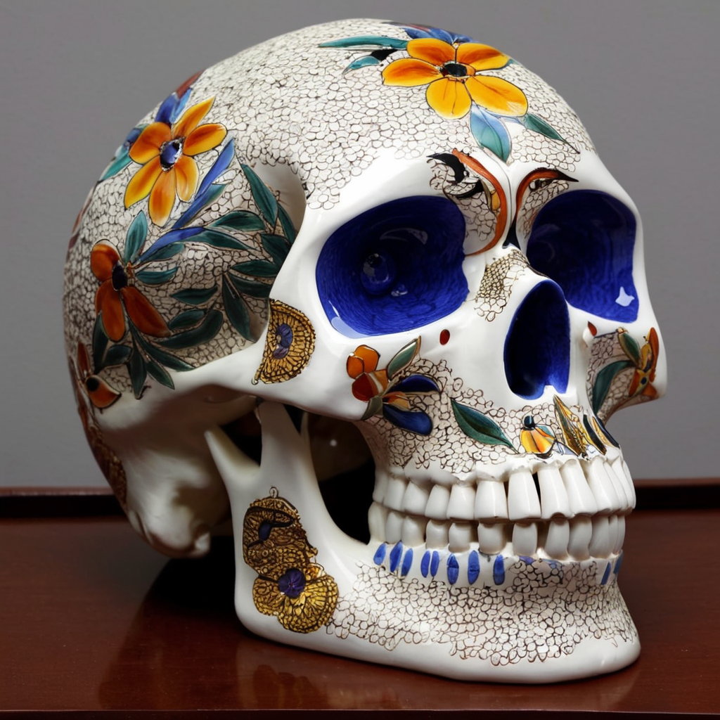 skull images art, ceramics, porcelain