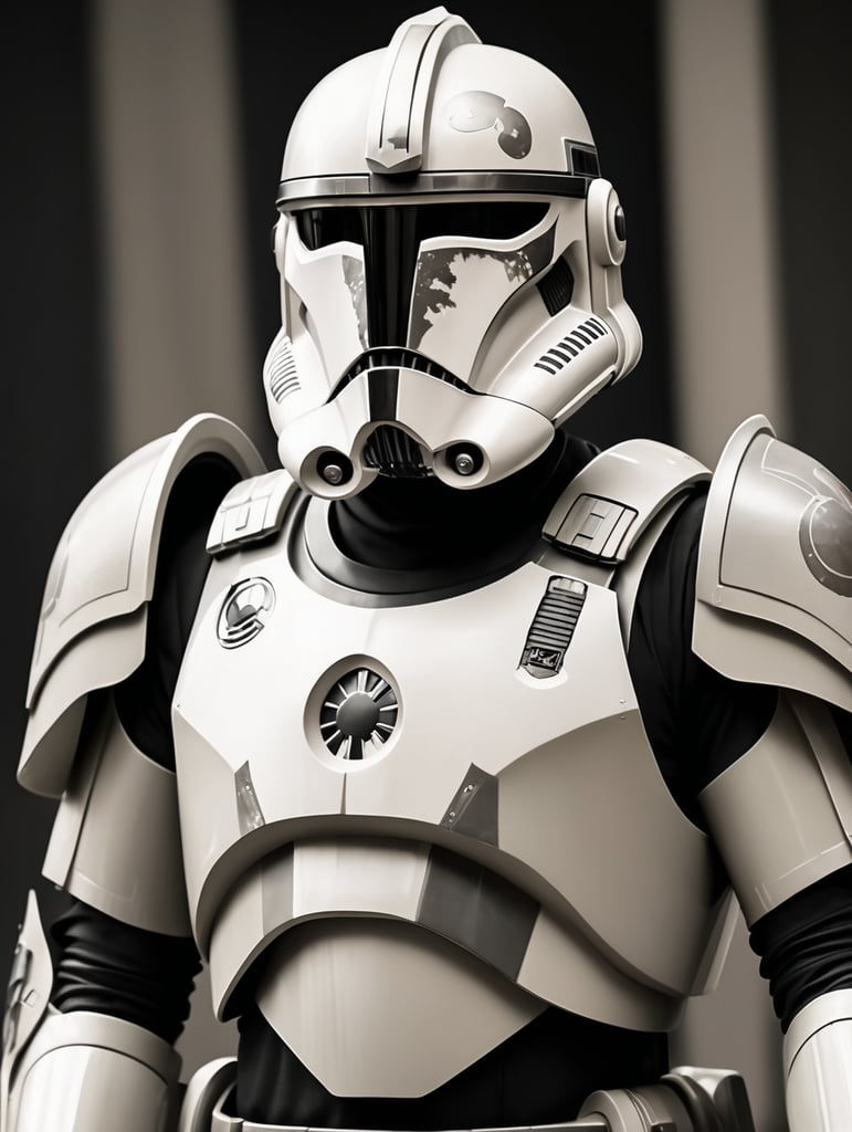 A Person in Star Wars Clone Armor.