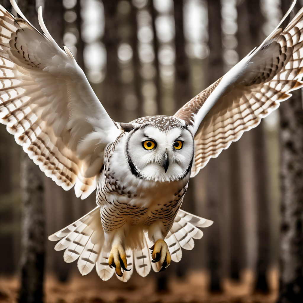 polar owl flying
