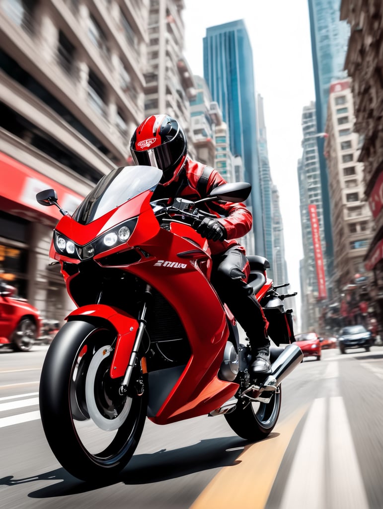 moto boy em uma moto vermelha