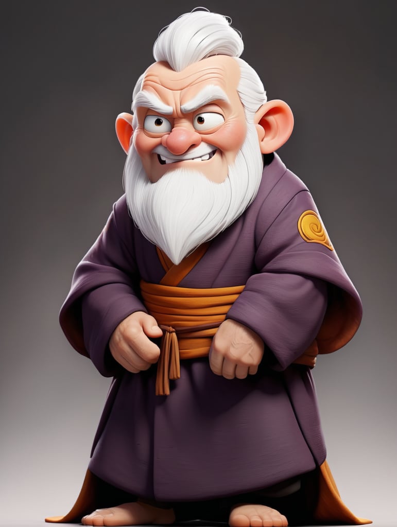 Saiyan white hair monk robe