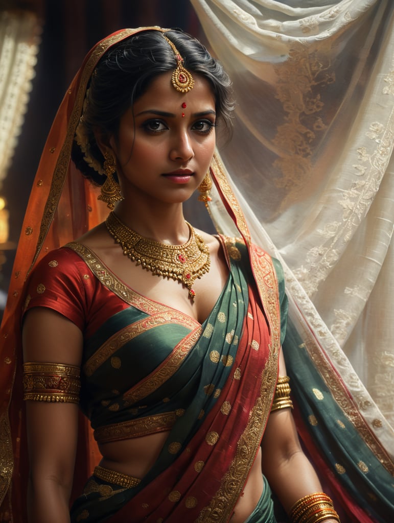 A girl in his marriage saree