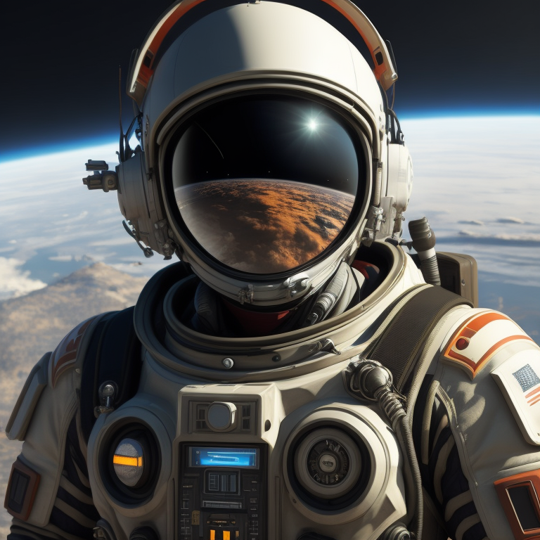 A cyberwave drawing of an astronaut, an ambient occlusion render by esao, cgsociety, space art, sci-fi, chillwave, ue5