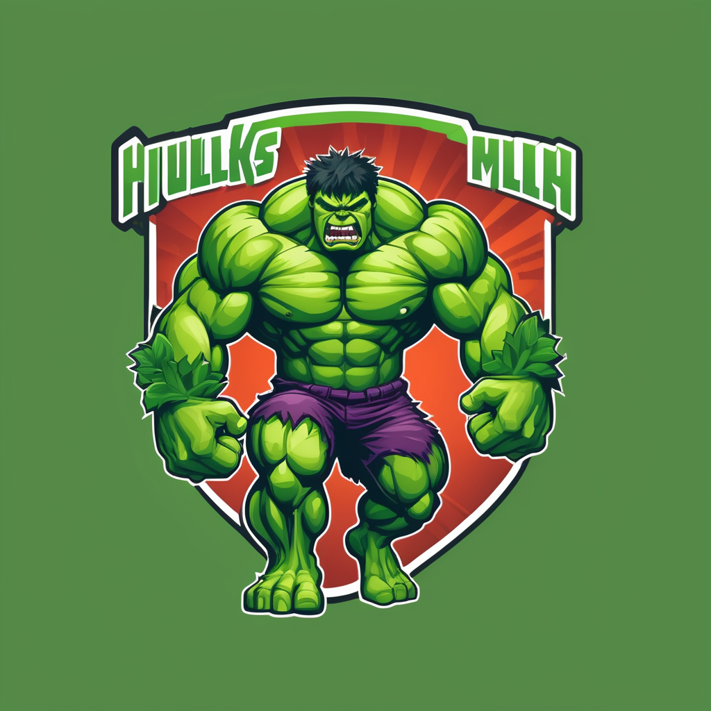 Vector Hulk smash mascot logo, e-gaming, bright colors, Gaming Logo, vector image