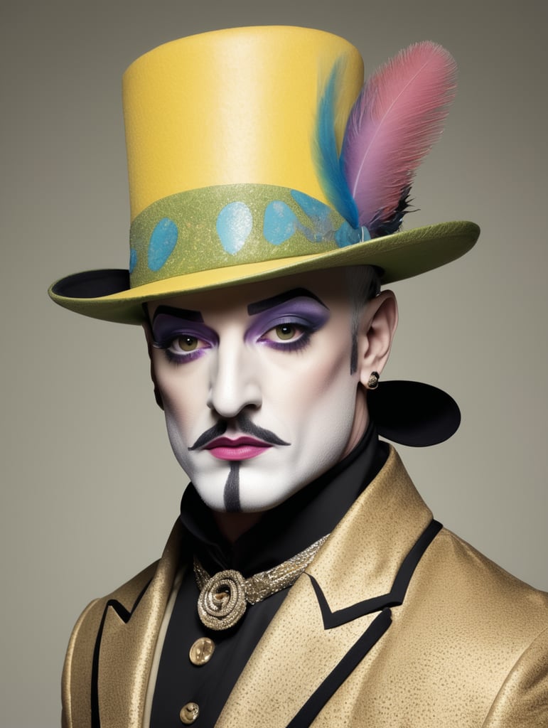 A chameleon dressed as Boy George