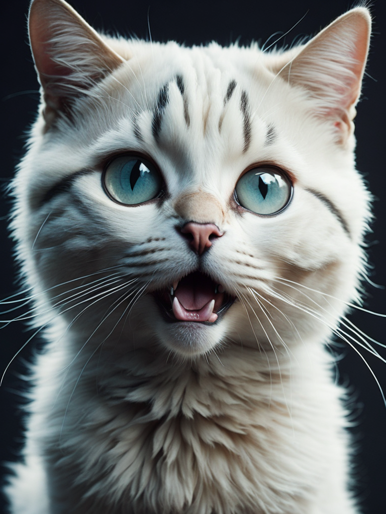 sneeze white kitten space horror realistic