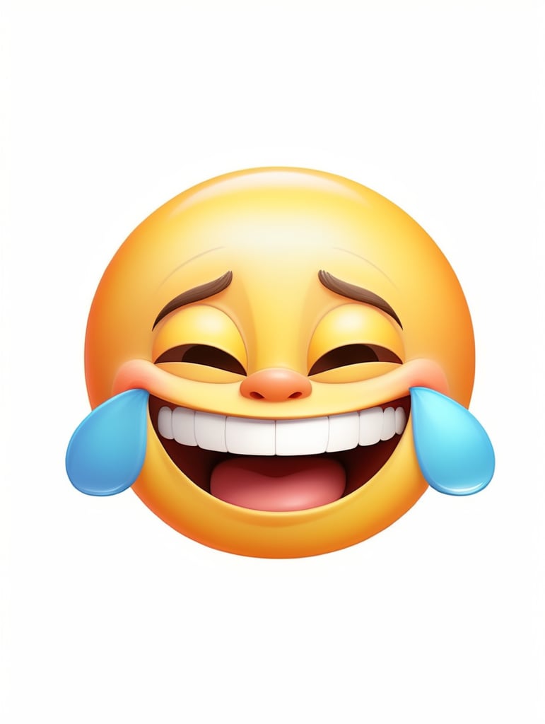 Extreme happiness, laughter emoji as a human