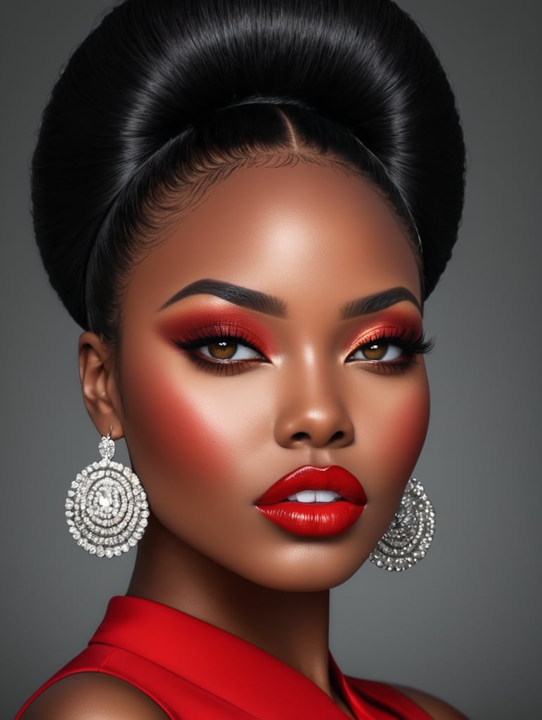 red lips black woman