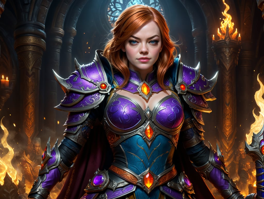 emma stone arcanist regalia karazhan mage world of warcraft wide angle