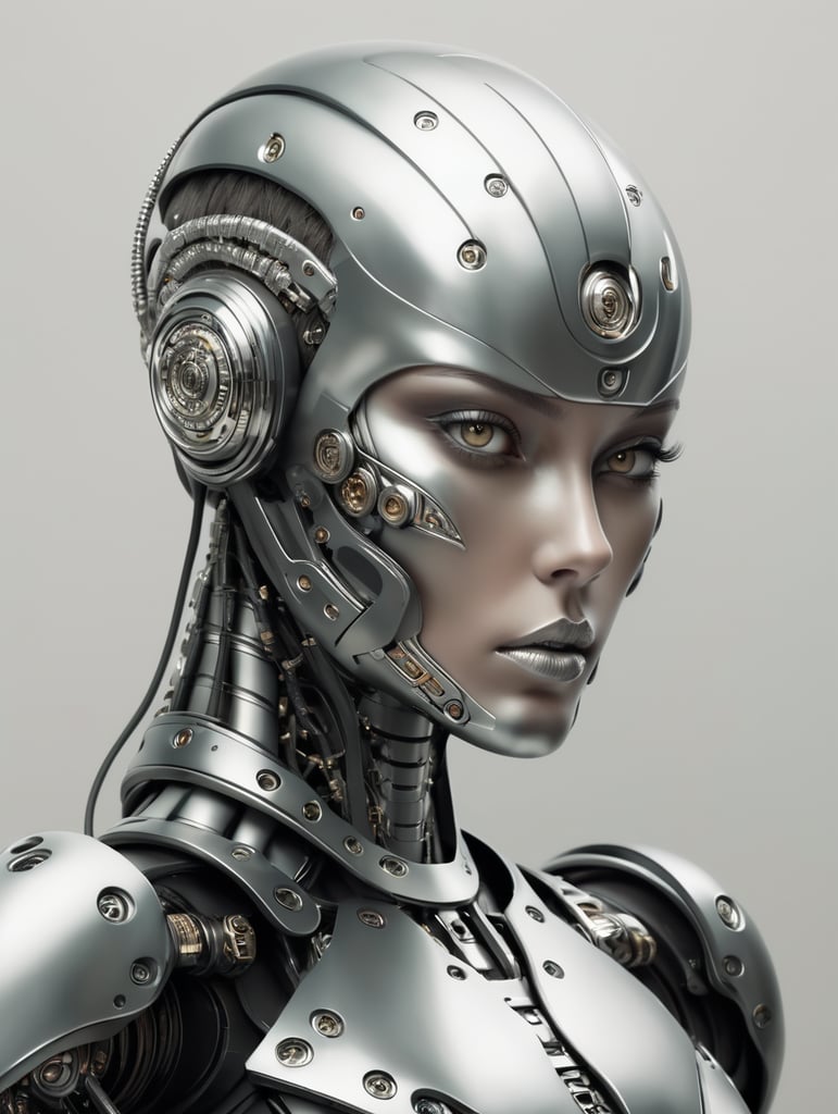 Cyborg metalizado humanoide