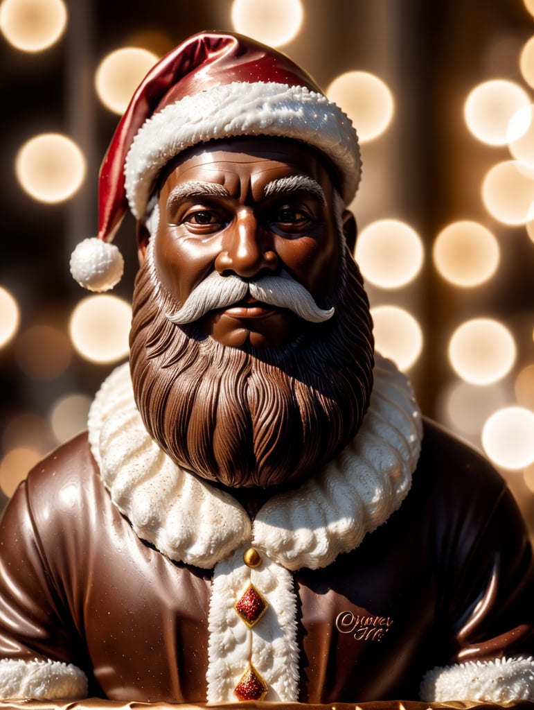 A chocolate Santa figure, made from milk chocolate