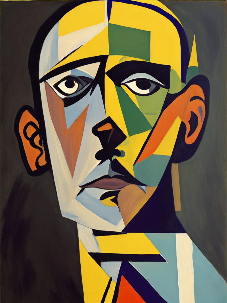 self-portrait pf Pablo Picasso, Cubism