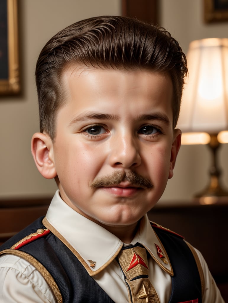 portrait of Joseph Stalin as a kid, 6 month old, happy emotions on his face