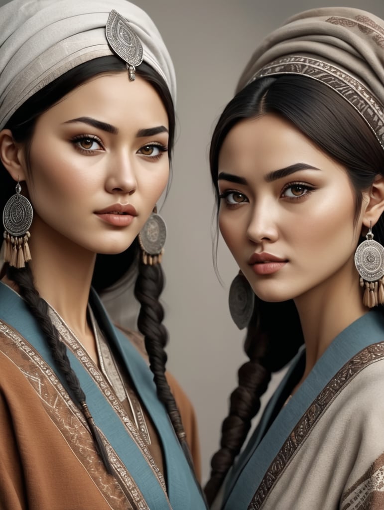 Realistic modern turkic women