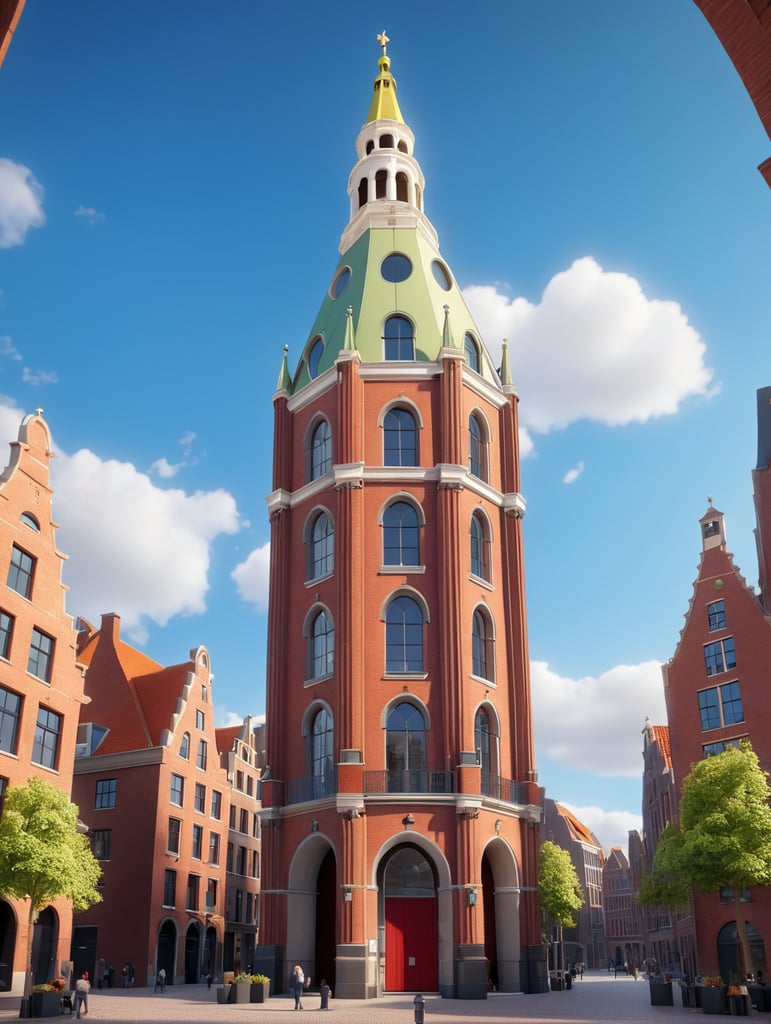 3d rendering of the martini tower in Groningen