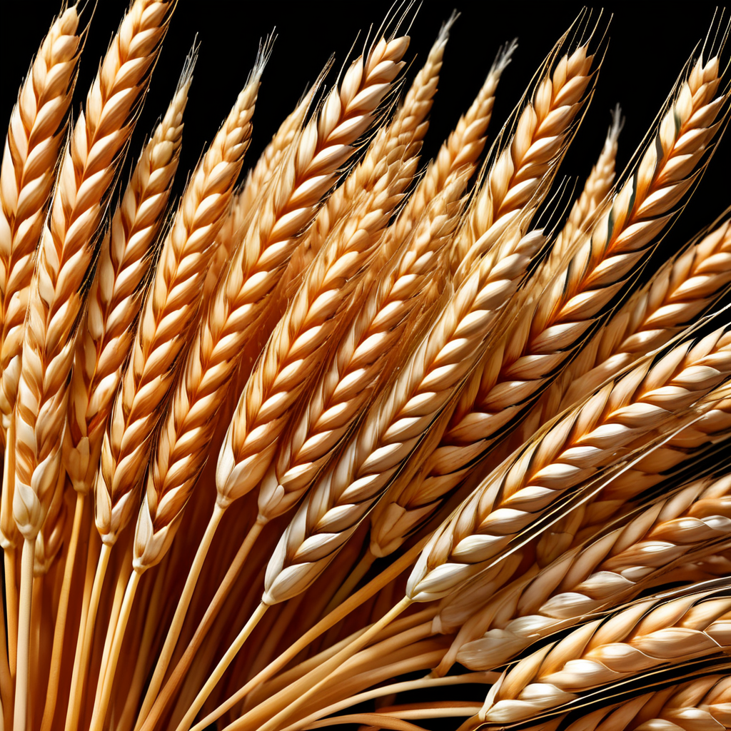 A realistic photo of a wheat ear, isolated, detailed, white background