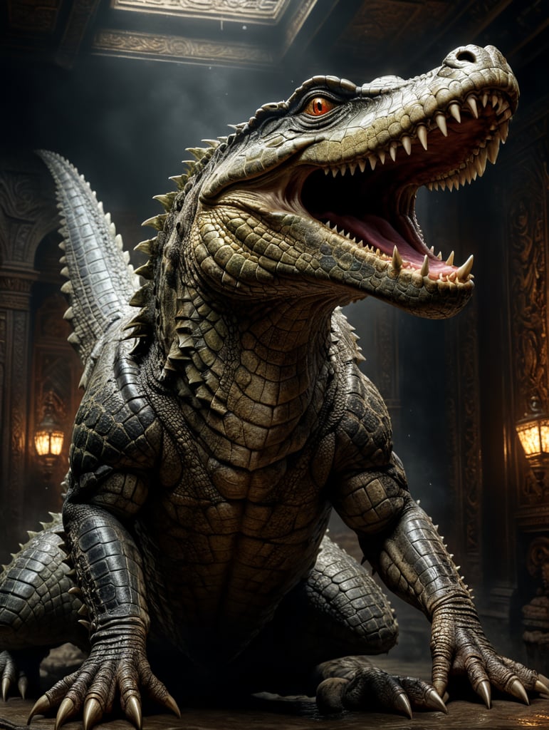 crocodile doing a back flip