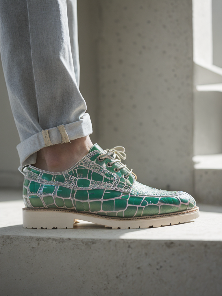 Super realistic gucci mexican gator skin shoe 3d octane render