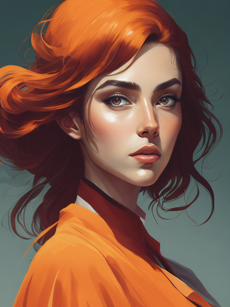 Portrait of a girl dressed in a dress in the style of the 70s, hairstyle in the style of the 70s, Bright colors, retro style,