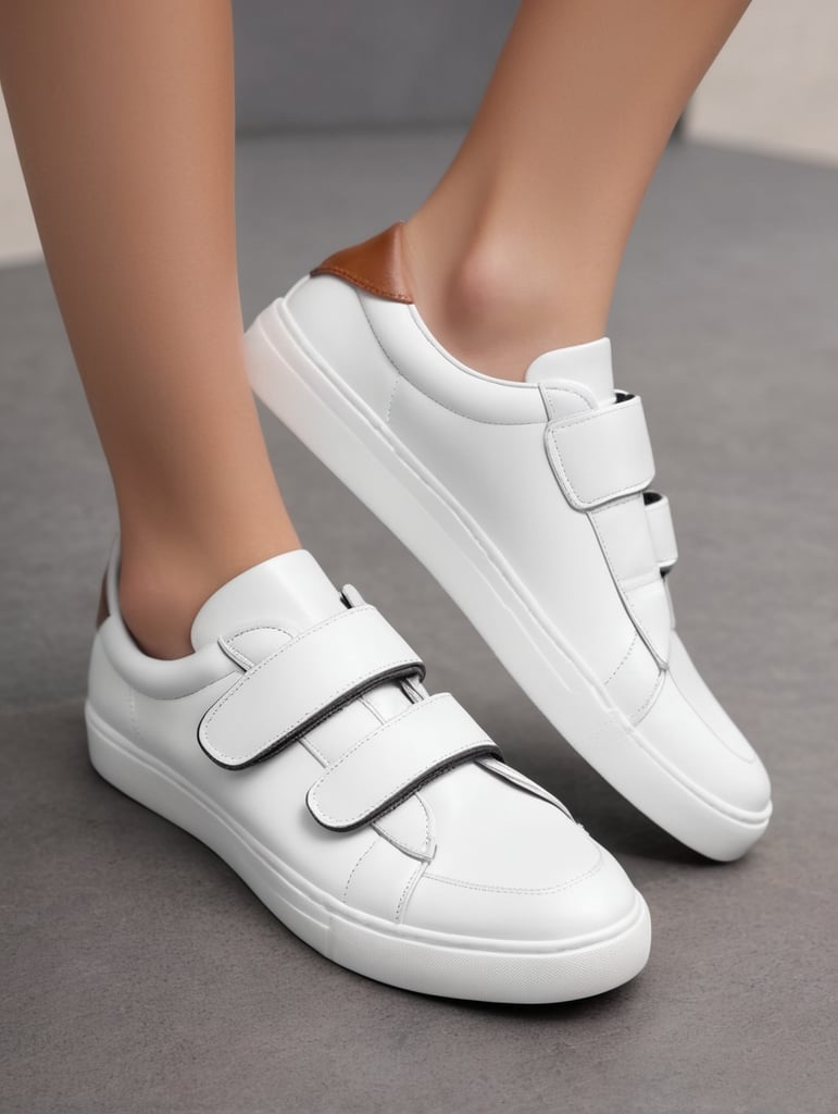 white shoes with velcro casual style
