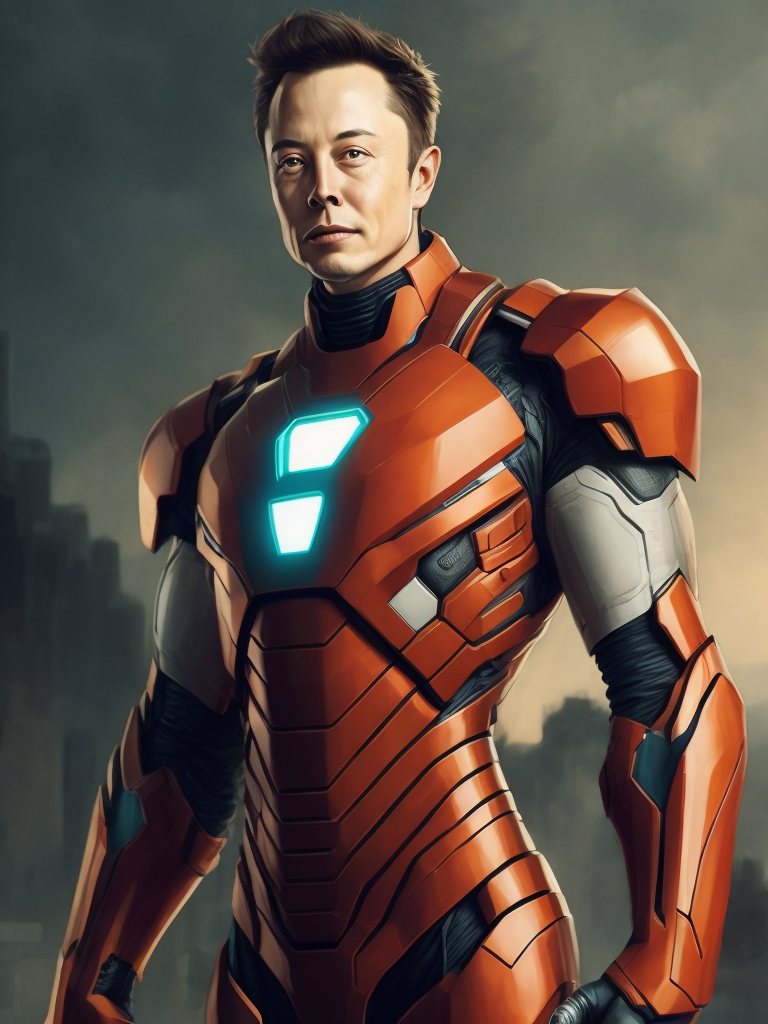 Elon Musk in the Iron Man suit from the Marvel Universe, Full body, high definition, photography, cinematic, detailed character portrait, detailed and intricate environment,