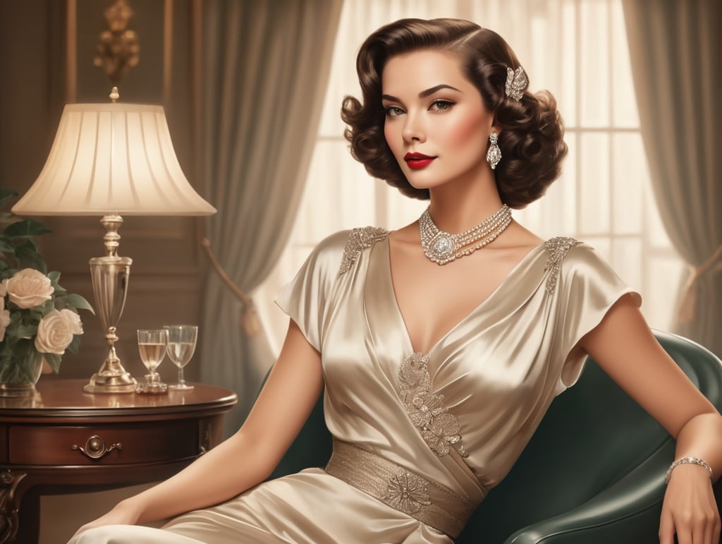 Well detailed female vintage poster