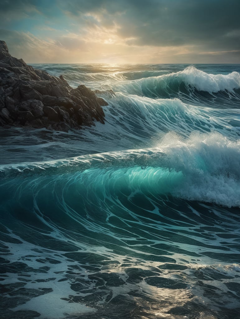 abstract wave beautiful blue and cyan gradient