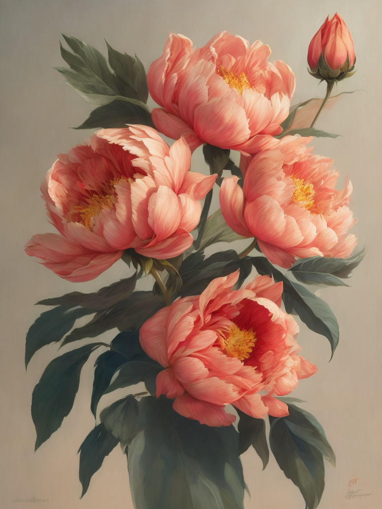 красивые розовые цветы пион и бутоны цветов