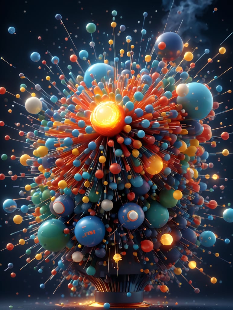 beautiful technologic molecules exploding