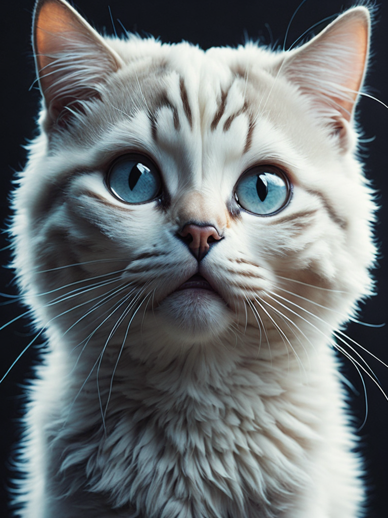 sneeze white kitten space horror realistic