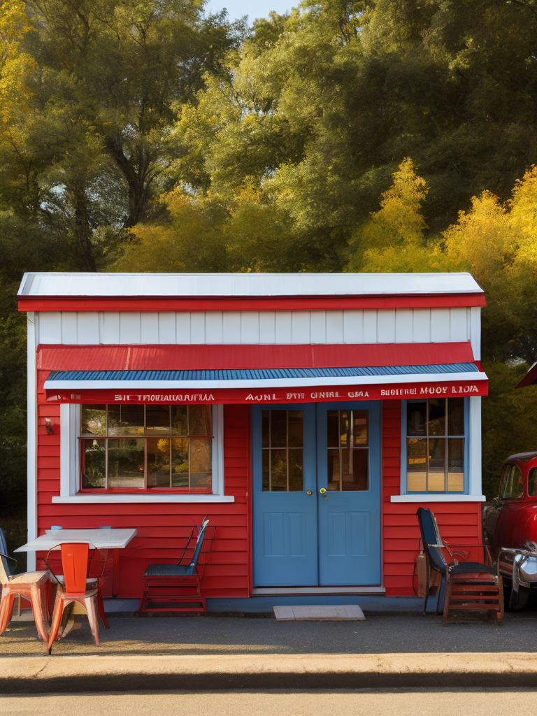Small roadside diner quaint americana