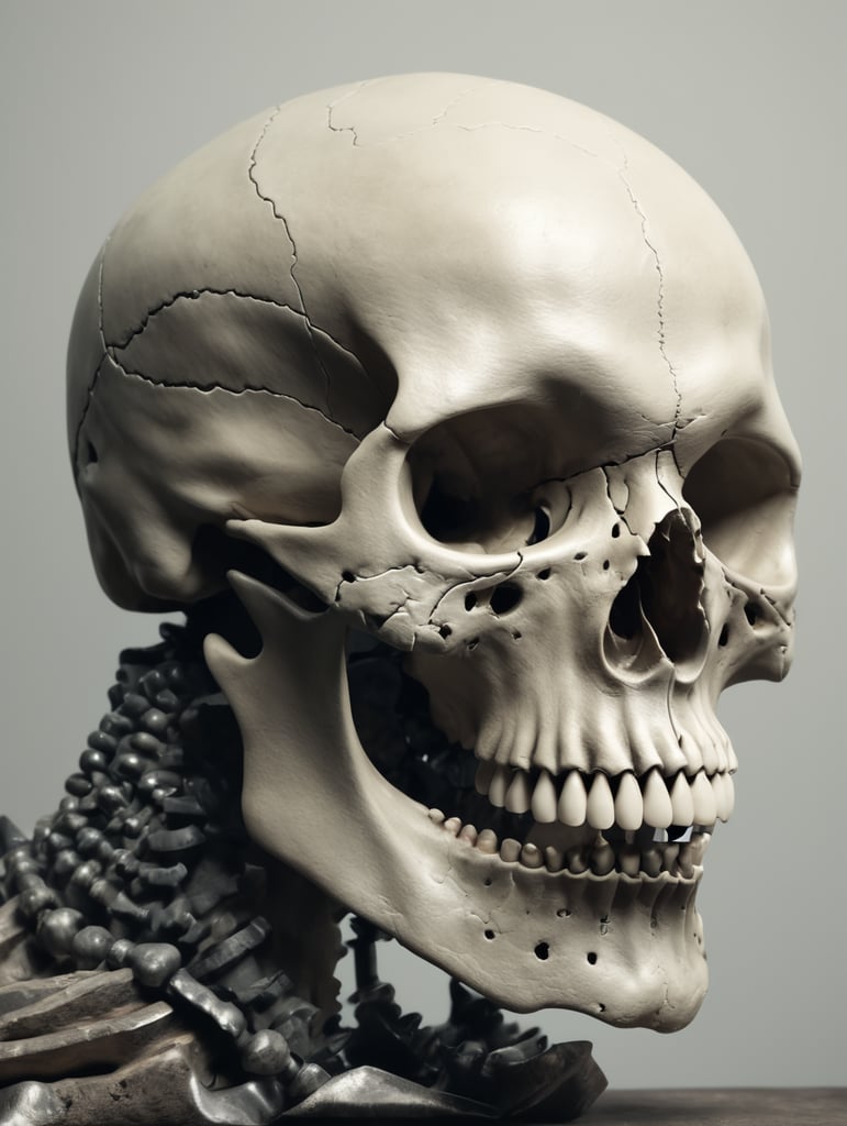 skull with unhinged jaw