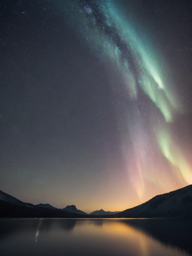 northern lights and milky way