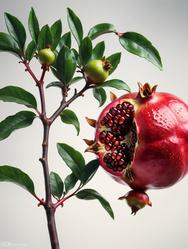 pomegranate fruit botanical print