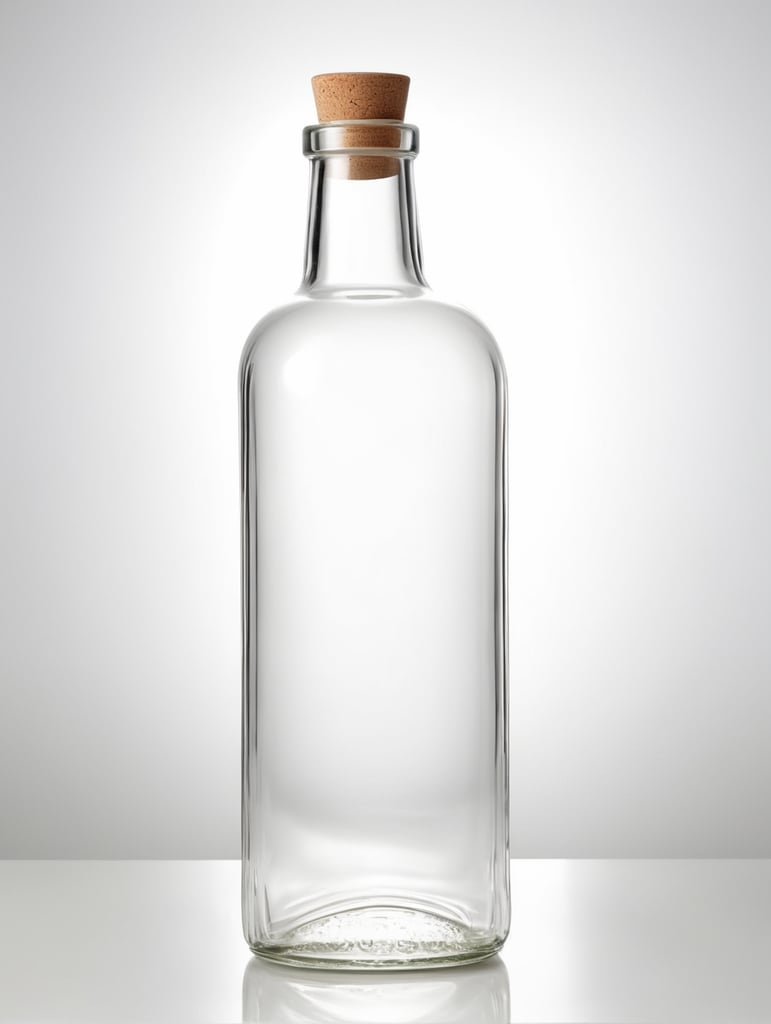 Photo of a Glass Bottle, Empty, Clean, Clear