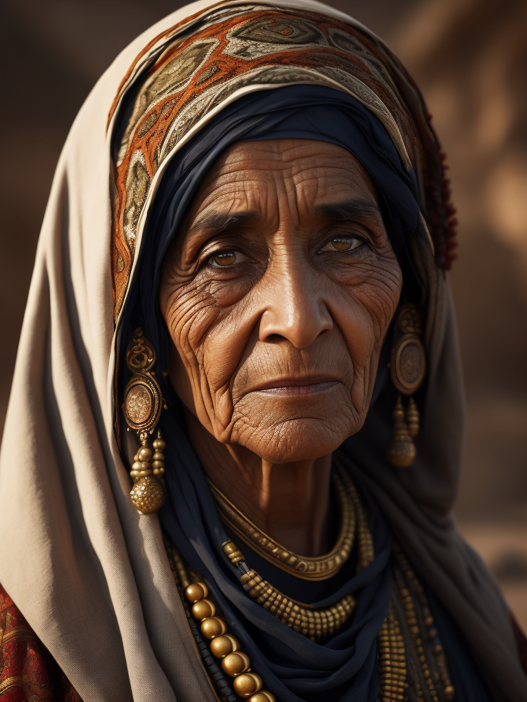 native omani old woman in national dress