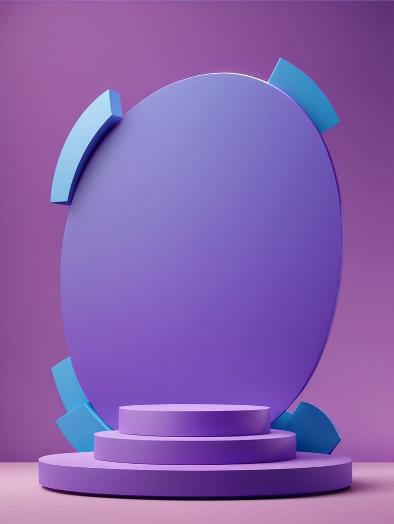 Modern minimal layout podium display purple background 3d rendering