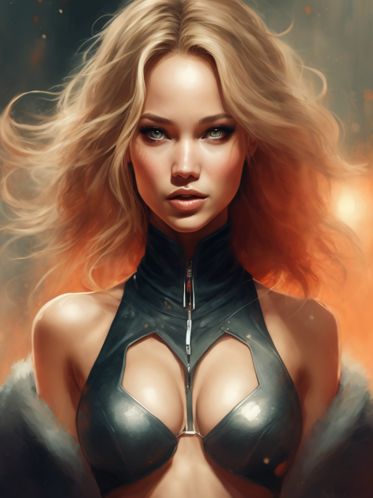 Jennifer lawrence as Victoria's Secret model walking down the catwalk, high definition, photography, cinematic, detailed character portrait, detailed and intricate environment,