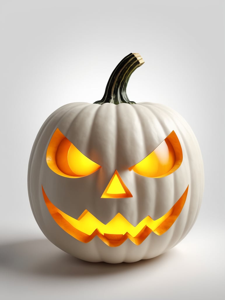 Halloween pumpkin photorealistic illustration, scary, dark