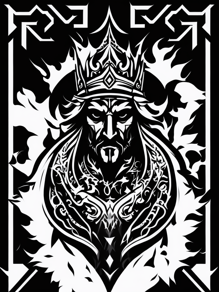 A vector art of a queen viking tattoo, black and white