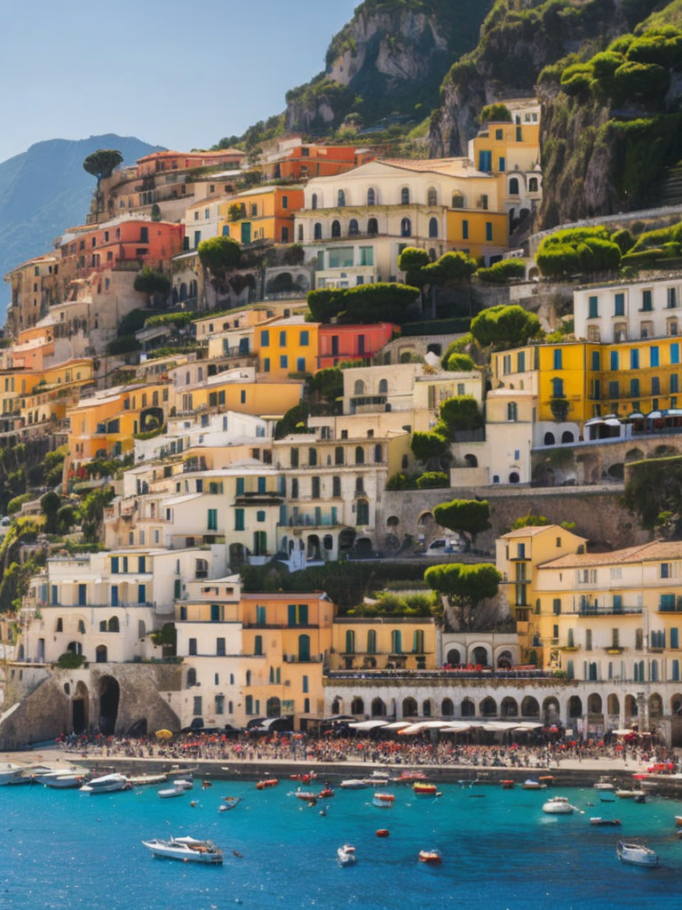 amalfi coast, Vibrant colors, High detail,