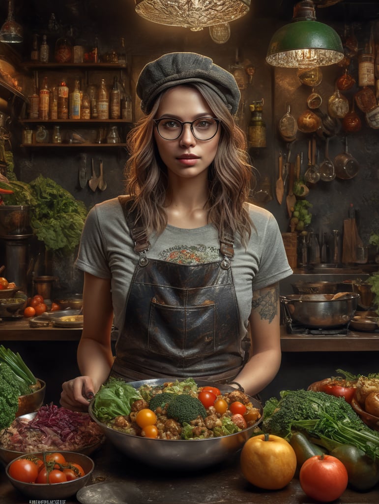 vegetarian, hipster, woman from new york, photography