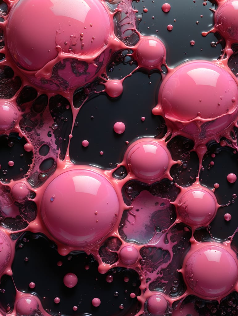 concept of human, liquid, melted wax, bubbles, abstract, everything pink